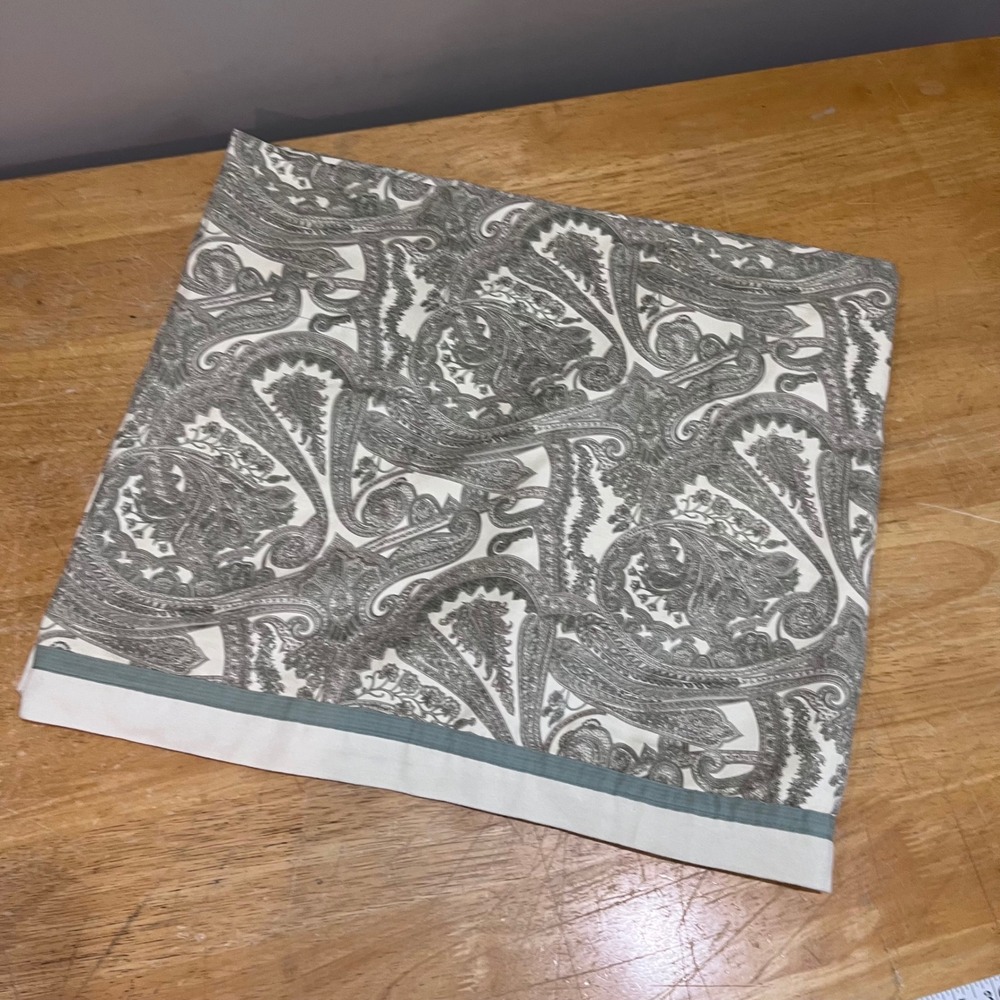 Dockers Paisley Window Valance Grey Sage Green Rod Pocket 84x18 Traditional Vtg